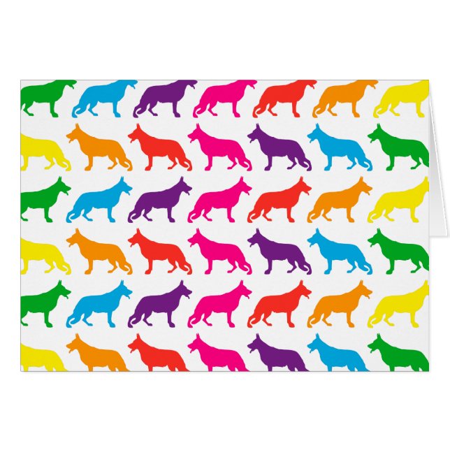 Regenbogen Schäferhunde Hälsningskort (Framsidan Horizontal)