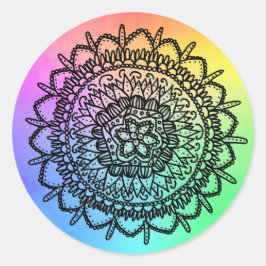 Regenbogen Seestern Mandala Runt Klistermärke