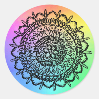 Regenbogen Seestern Mandala Runt Klistermärke