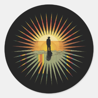 Regenbogen Sonne  Retro Vintage Designe  Runt Klistermärke