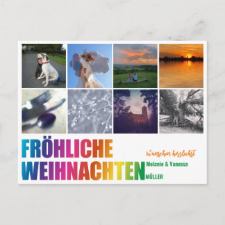 Regenbogen Weihnachtspostkarte  Vykort