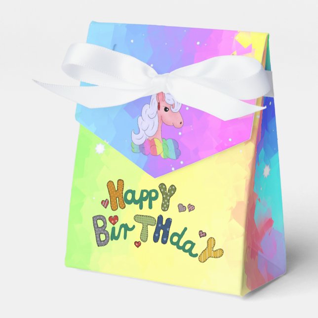 regenbogeneinhorn Geschenkschachtel Presentaskar (Framsidan Sidan)