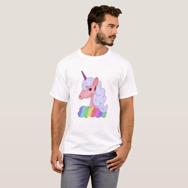 Regenbogeneinhorn T Shirt (Hel framsida)