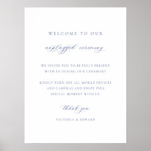 Regency Blå Avstängd Ceremoni Bröllopsskylt Poster
