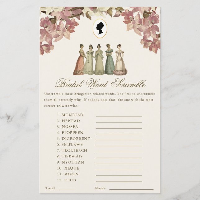 Regency-blomsterbröllopsfest - Bokstavsförvrängnin (Framsida)