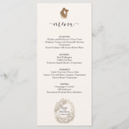 Regency Botanical Engraving Wedding Party Menu Car Meny