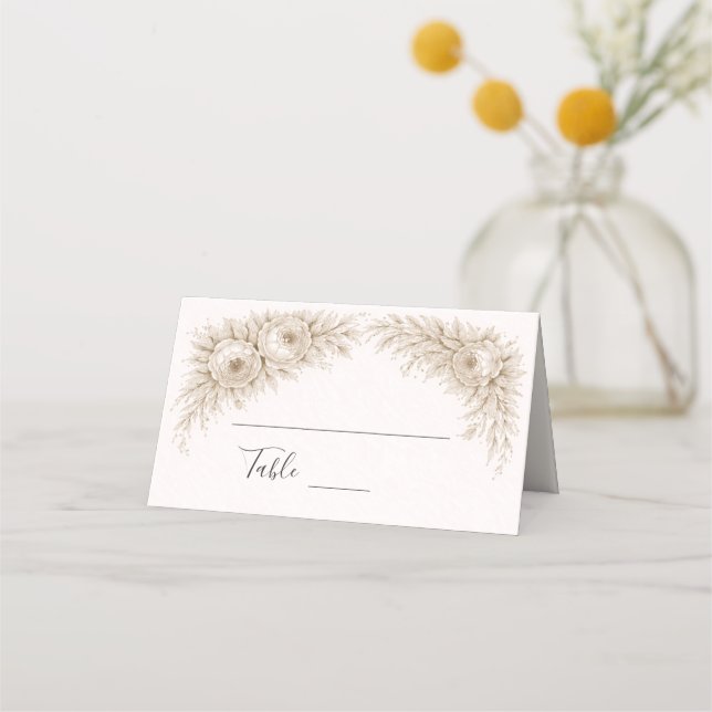 Regency Botanical Engraving Wedding  Placeringskort (Framsida)