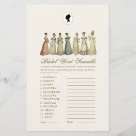 Regency-damer Ordsallad Bröllopsduschspel