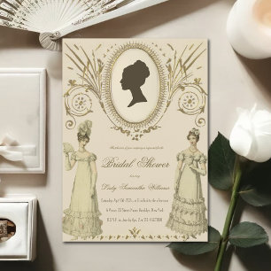 Regency-damer Vintage kalligrafi Bröllopsdusch Inbjudningar