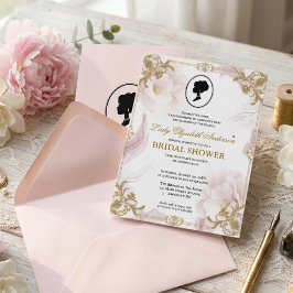 Regency-era blommor Bridgerton bröllopsdusch Inbjudningar