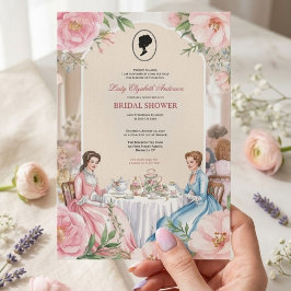 Regency-era blommor Bridgerton bröllopsdusch Inbjudningar