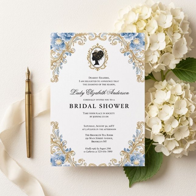Regency-era blomsterbröllopsdusch inbjudningar (Skapare uppladdad)