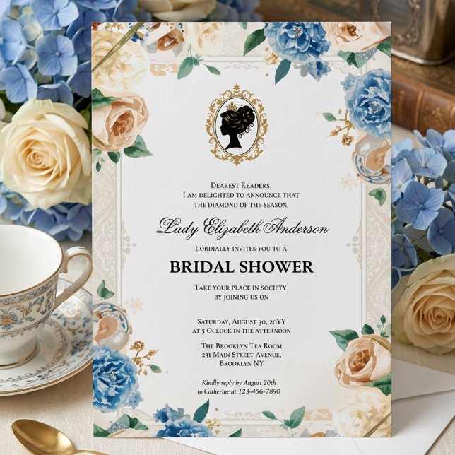 Regency-era blomsterbröllopsdusch inbjudningar (Skapare uppladdad)