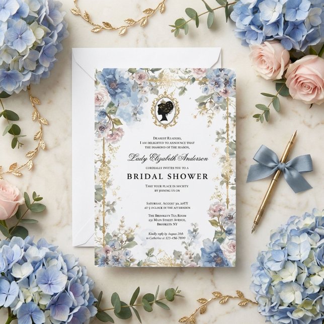 Regency-era blomsterbröllopsdusch inbjudningar (Skapare uppladdad)