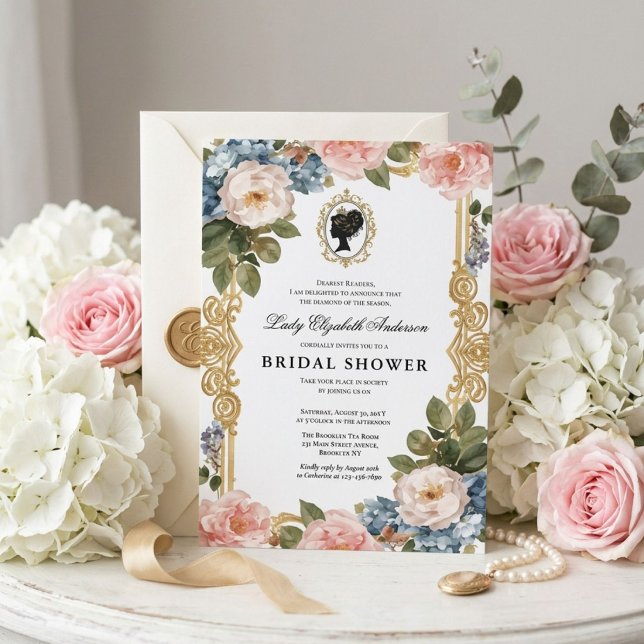 Regency-era blomsterbröllopsdusch inbjudningar (Skapare uppladdad)