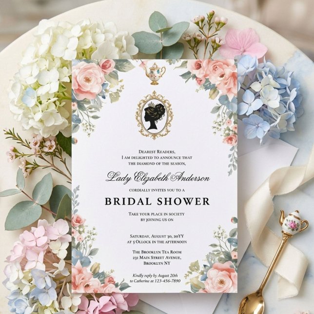 Regency-era blomsterbröllopsdusch inbjudningar (Skapare uppladdad)