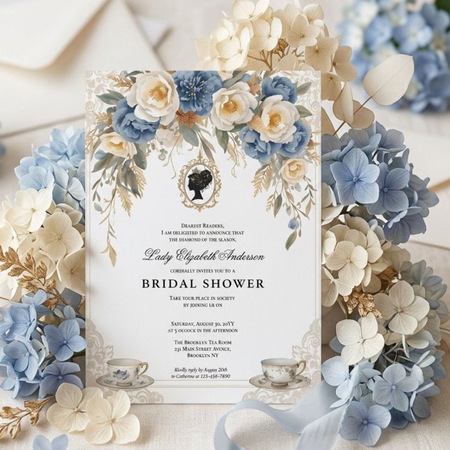 Regency-era blomsterbröllopsdusch inbjudningar (Skapare uppladdad)