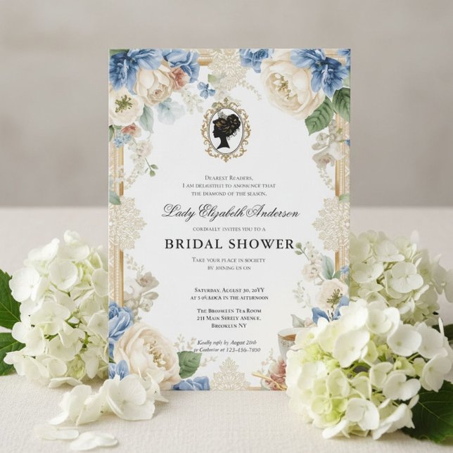 Regency-era blomsterbröllopsdusch inbjudningar (Skapare uppladdad)