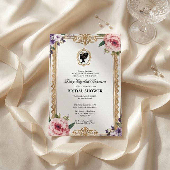 Regency-era blomsterbröllopsdusch inbjudningar (Skapare uppladdad)