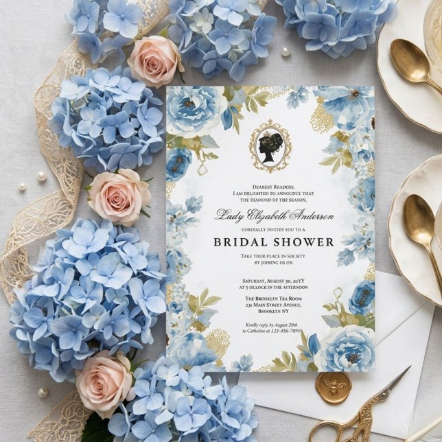 Regency-era blomsterbröllopsdusch inbjudningar (Skapare uppladdad)