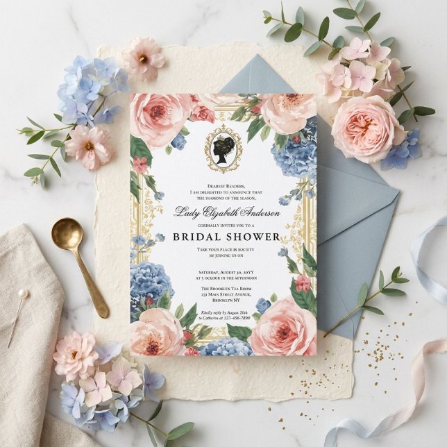 Regency-era blomsterbröllopsdusch inbjudningar (Skapare uppladdad)