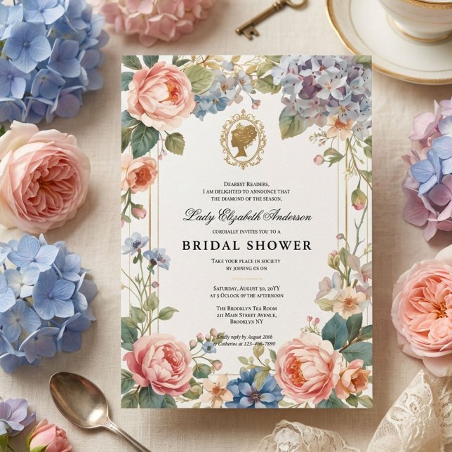 Regency-era blomsterbröllopsdusch inbjudningar (Skapare uppladdad)