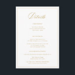 Regency Era Dark Gold Wedding Details Tilläggskort<br><div class="desc">Regency Era Dark Gold,  wedding details card. Vintage inspired chinoiserie style garden floral pattern backing and coordinating gold color typography.</div>