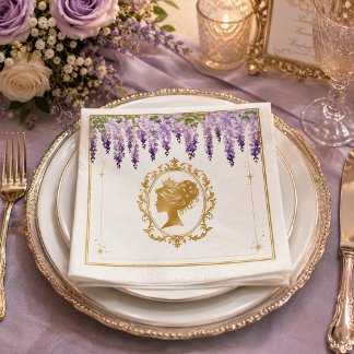 Regency-eran Bridgerton blomster guld  bröllopsdus Pappersservett
