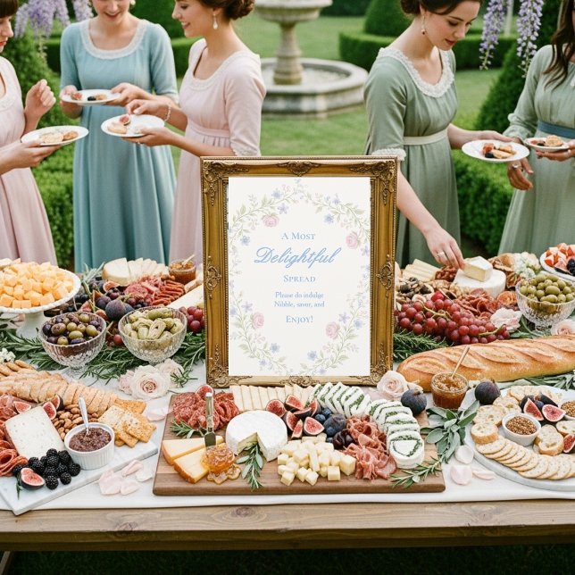 Regency Floral Food Betesbord Skylt Inbjudningar (Regency Floral Food Grazing Table Sign)