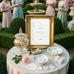 Regency Floral Gissa hur många kyssar spelskylt Inbjudningar