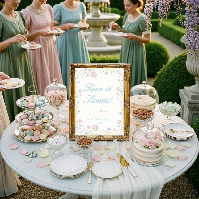 Regency Floral "Kärlek är sött"  Förtecken Inbjudningar (Regency Floral "Love Is Sweet " Treat Sign)