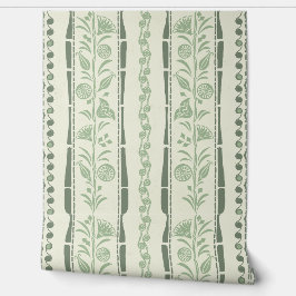 Regency Floral Stripes - Sage Green - Cream