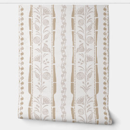 Regency Floral Stripes - Sand Beige - Cream 