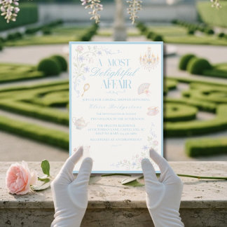 Regency Floral Tea garden Bridal shower Inbjudningar