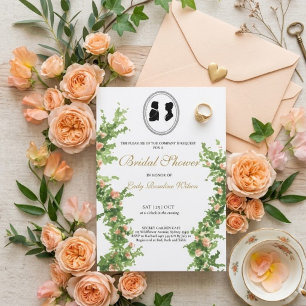 Regency Floral Tea Party bröllopsdusch Inbjudan