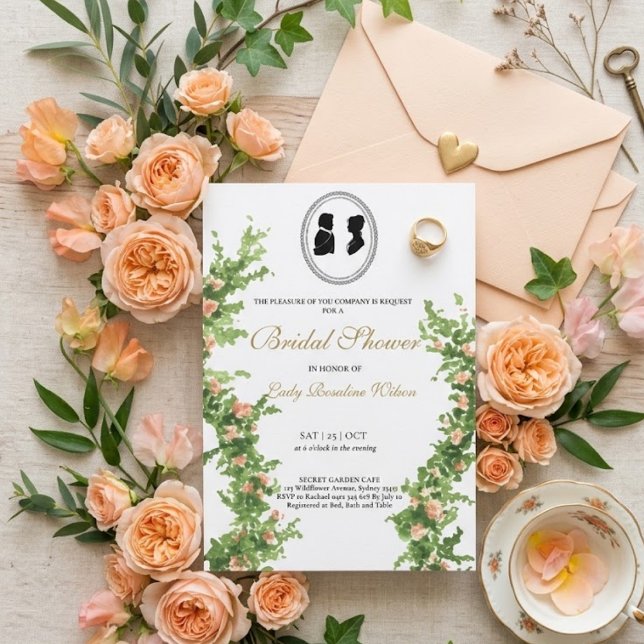 Regency Floral Tea Party bröllopsdusch Inbjudan (Skapare uppladdad)