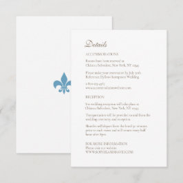 Regency franska Fleur de Lis bröllopsdetaljer Tilläggskort