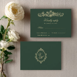 Regency Garden Vintage Klassisk Romantisk Bröllop OSA Kort