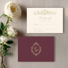 Regency Garden Vintage Klassisk Romantisk Bröllop OSA Kort