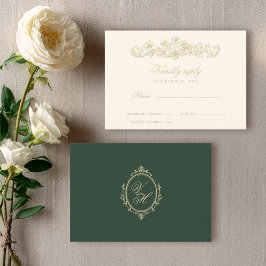 Regency Garden Vintage Klassisk Romantisk Bröllop OSA Kort