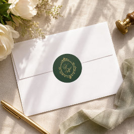 Regency Garden Vintage Klassisk Romantisk Bröllop Runt Klistermärke
