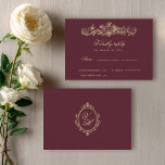 Regency Garden Vintage Romantic Burgundy Wedding OSA Kort<br><div class="desc">Complete your Regency Era wedding suite with this Pride and Prejudice inspired RSVP card, designed to pair beautifully with your Jane Austen garden party invitation. Featuring delicate vintage florals, refined script typography, and a timeless layout, this elegant reply card captures the romance of an English countryside manor celebration. Perfect for...</div>