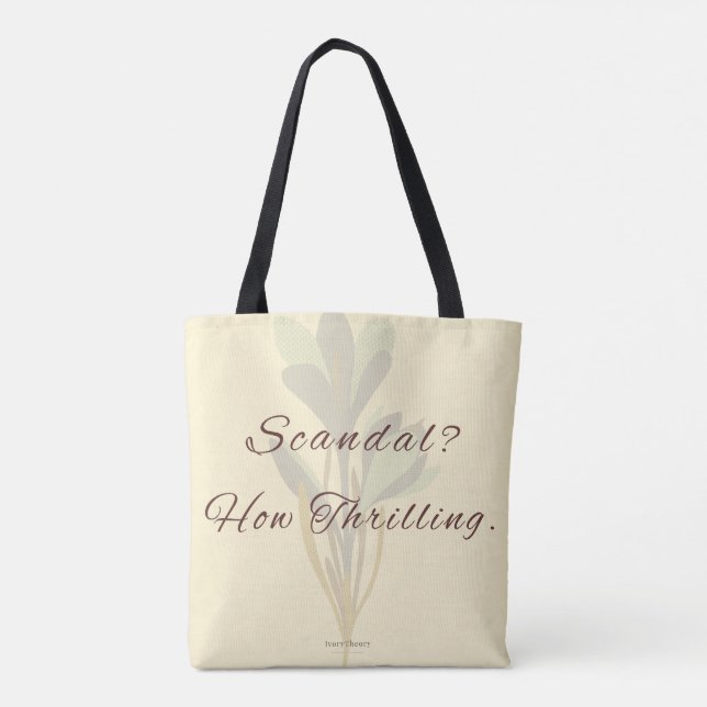 Regency Inspired Witty Minimalist Tote Bag Tygkasse (Baksida)