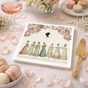 Regency Ladies Bridal Shower Vintage Rosa Blommig Pappersservett