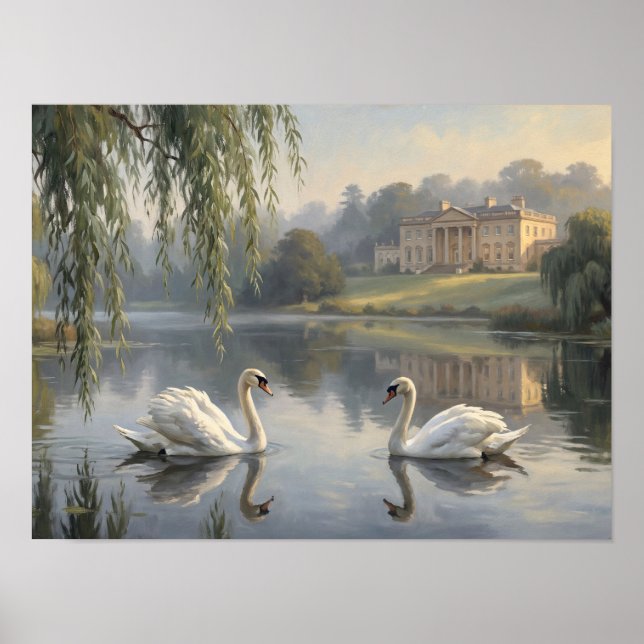 Regency Manor & Svansjö målning Poster (Framsidan)