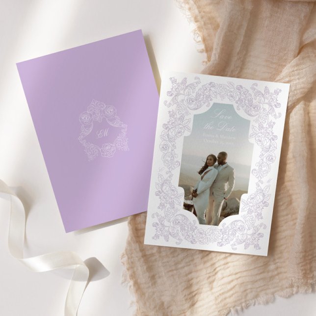 Regency Pastel Purple Romantic Victorian Photo Spara Datumet (Skapare uppladdad)
