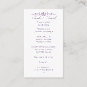 Regency Purple bröllopsceremoni-program Tilläggskort