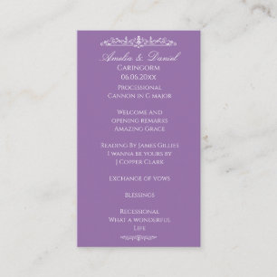 Regency Purple bröllopsprogram Tilläggskort
