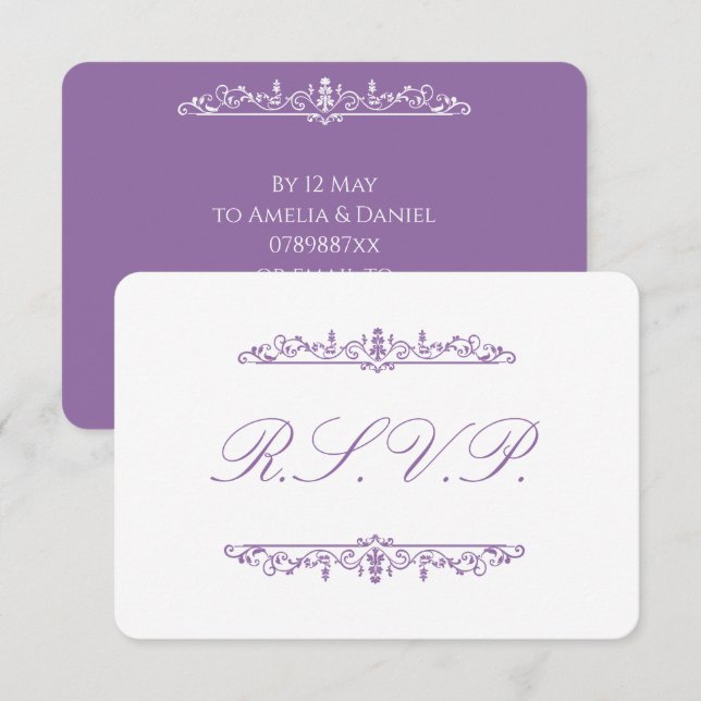 Regency  Purple RSVP OSA Kort (Fram/baksida)