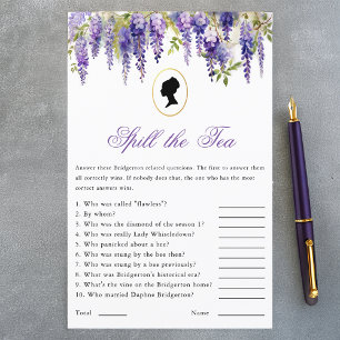 Regency Spill the Tea Wisteria Brudtjejfestspel